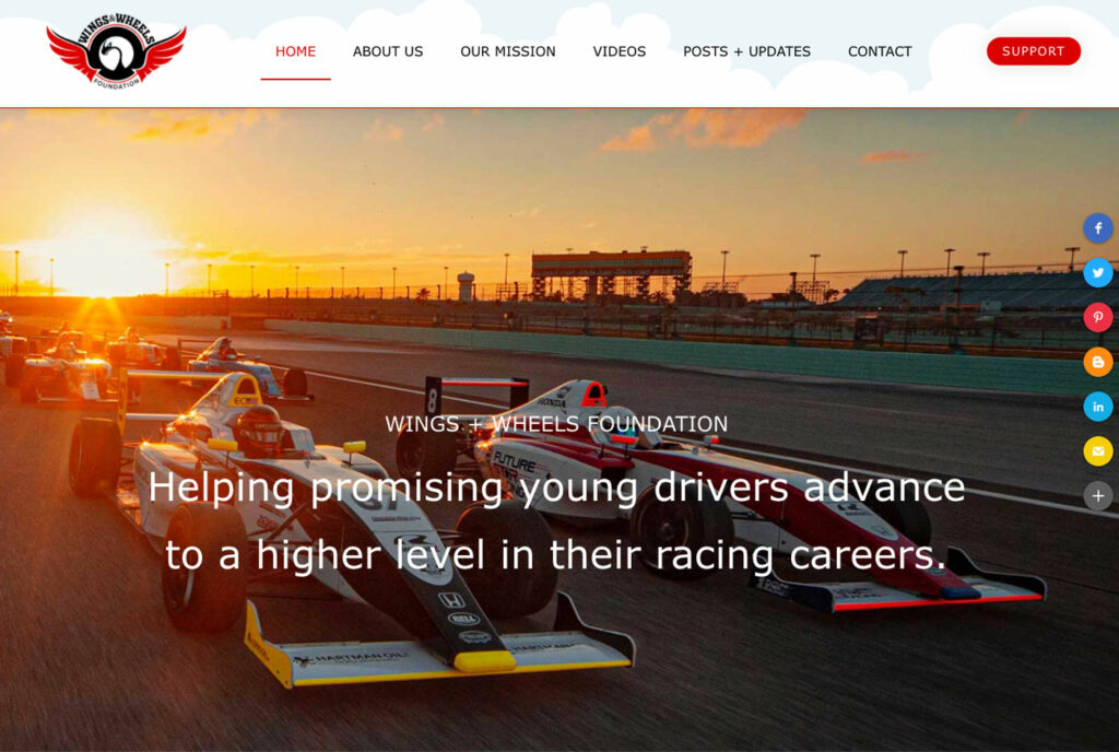 WingsAndWheelsFoundation.com Screenshot - 02/15/22