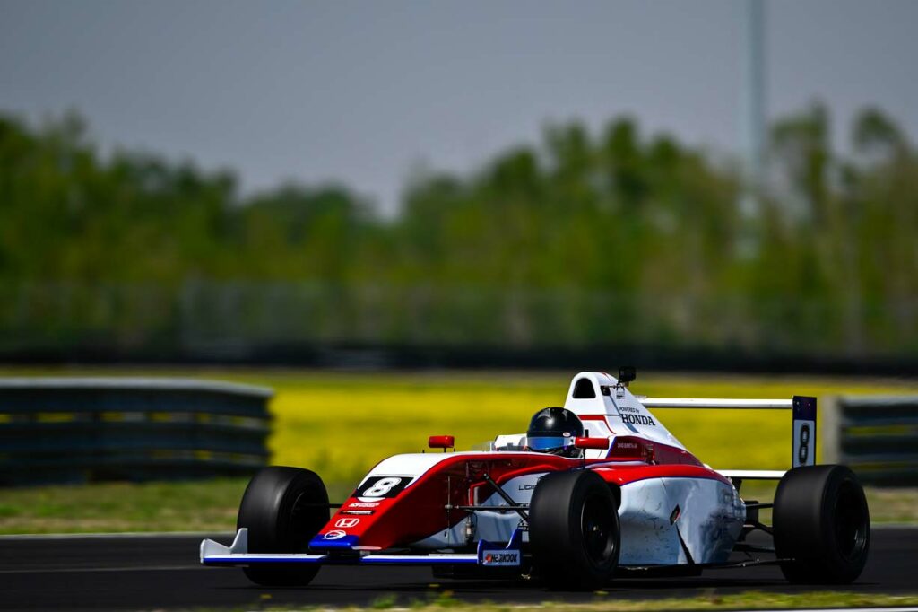 F4 race car #8 on Track