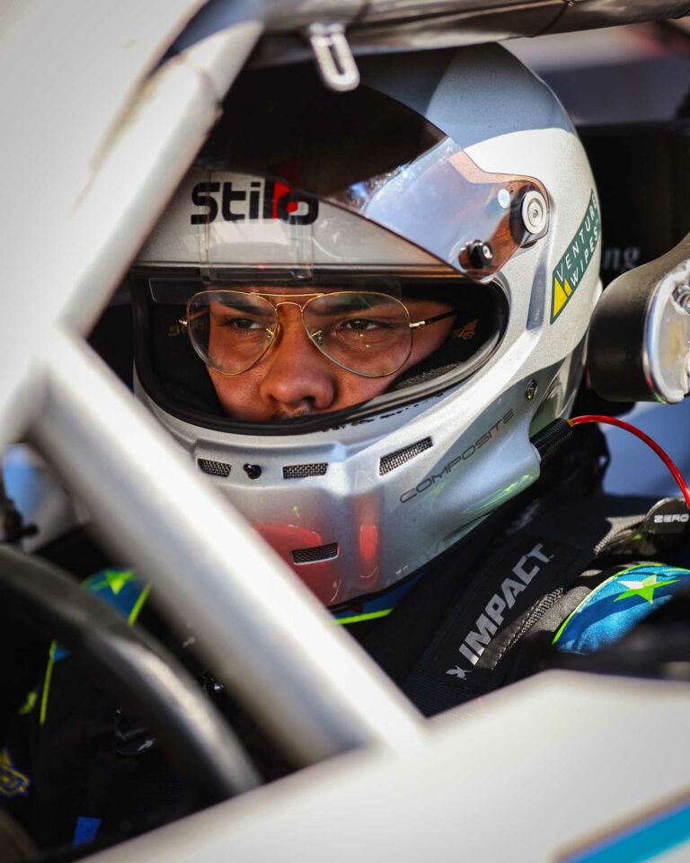 Blake Lothian - helmet on and race-ready